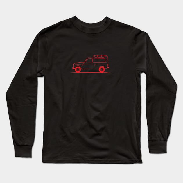 Renault 4 F Fourgonnette Van Red Long Sleeve T-Shirt by PauHanaDesign